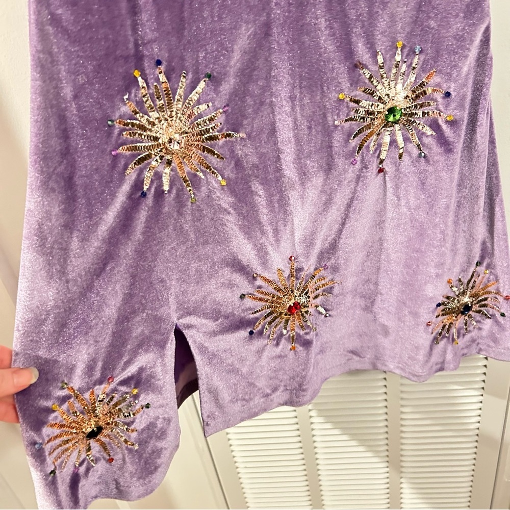 NEW OCEANUS SWIMWEAR callie velvet mini dress in lilac - Picture 5 of 8